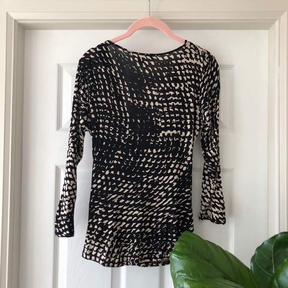 MAXMARA Stretch Jersey Faux Wrap Top M - Picture 6 of 10